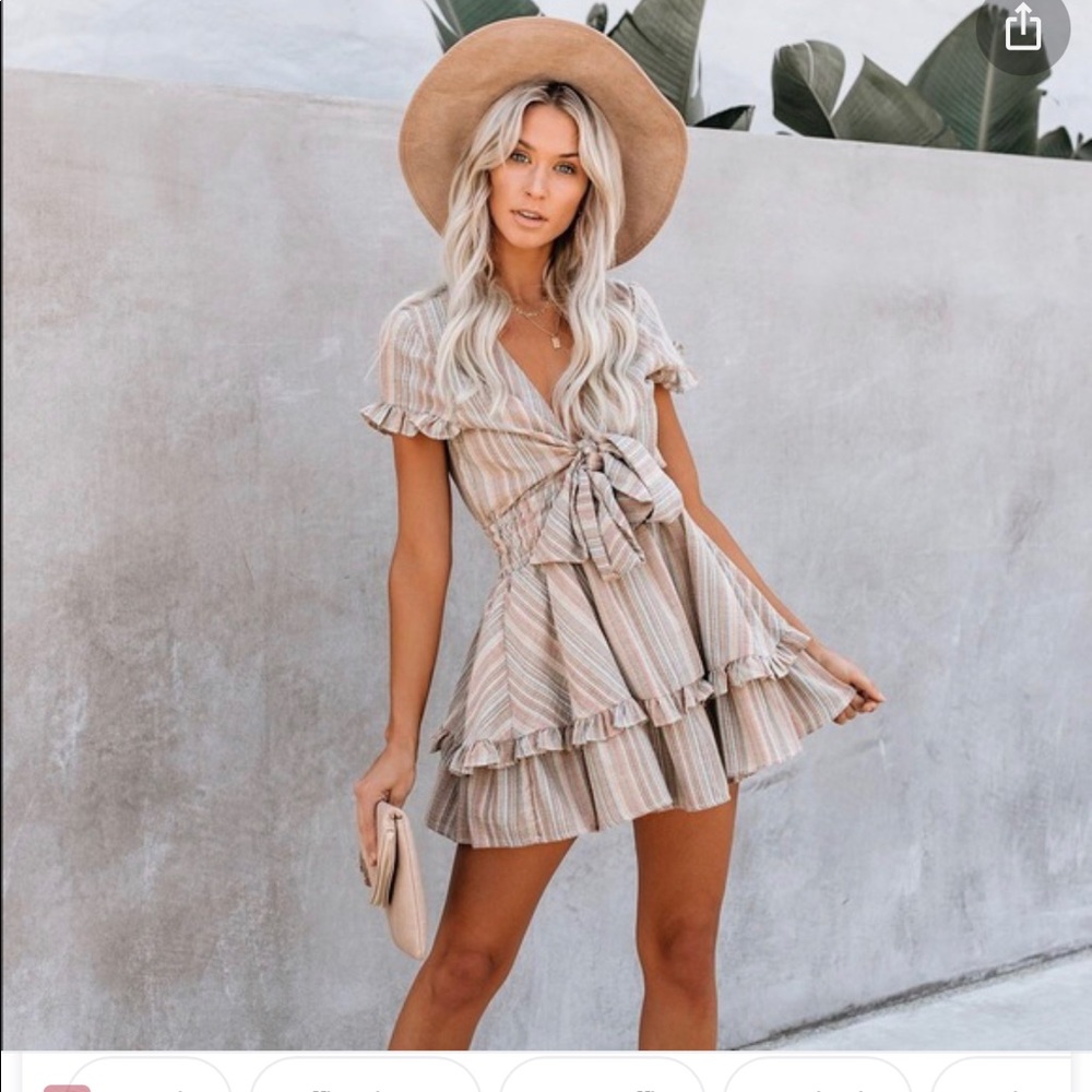 Ruffle Front Tie Dress - Vici Dolls - Size S